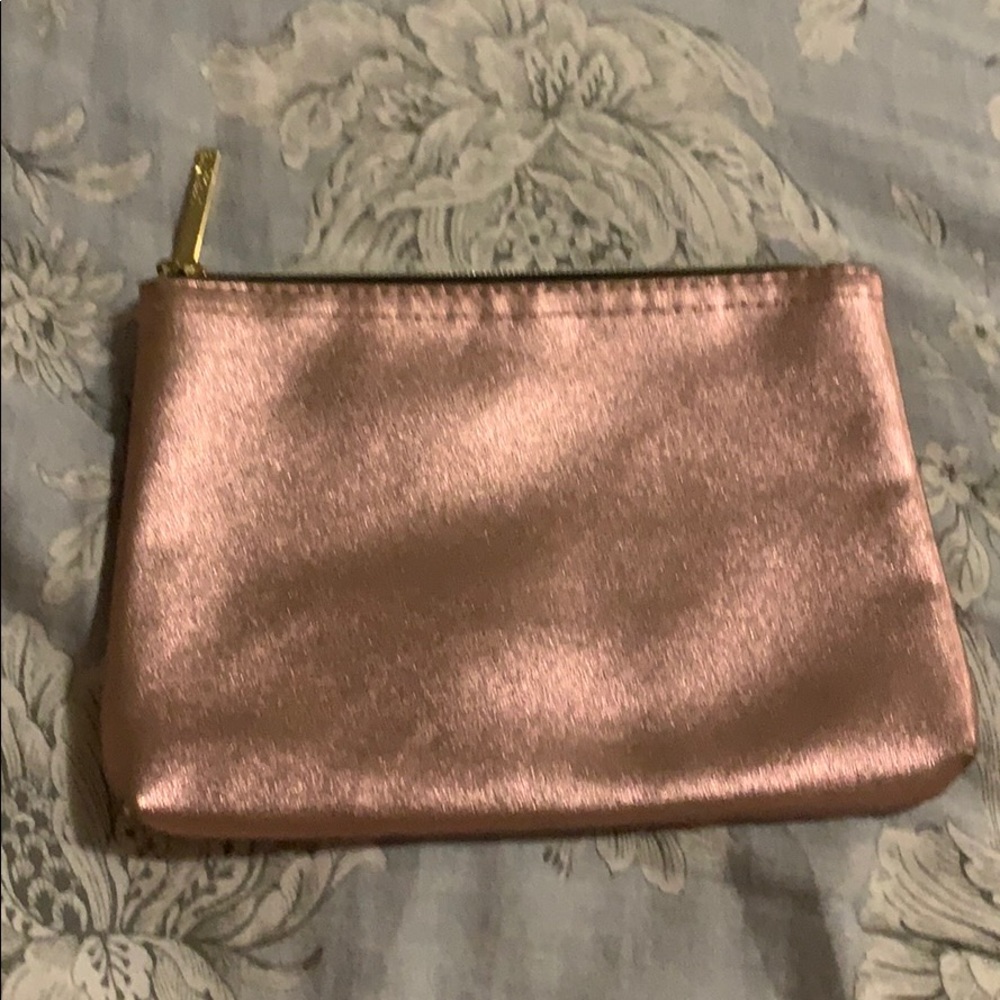 Lancôme Paris pink shimmery makeup bag